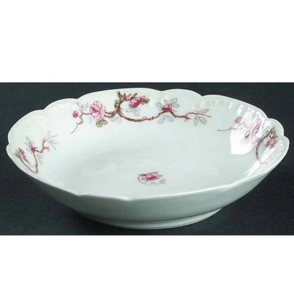 Schleiger 243 Haviland‎ Limoges Fruit Dessert Sauce Bowl Roses Rare Discontinued